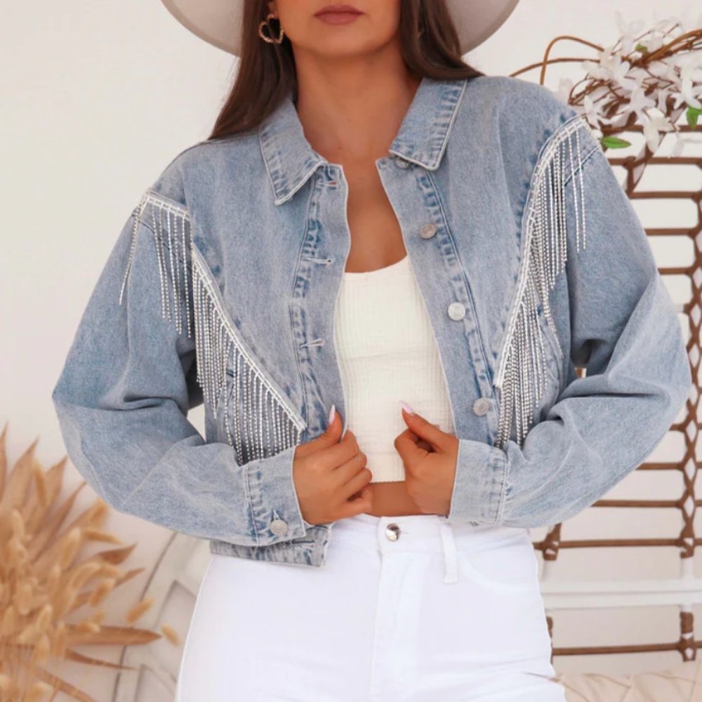 Colby Fringe Rhinestone Jacket